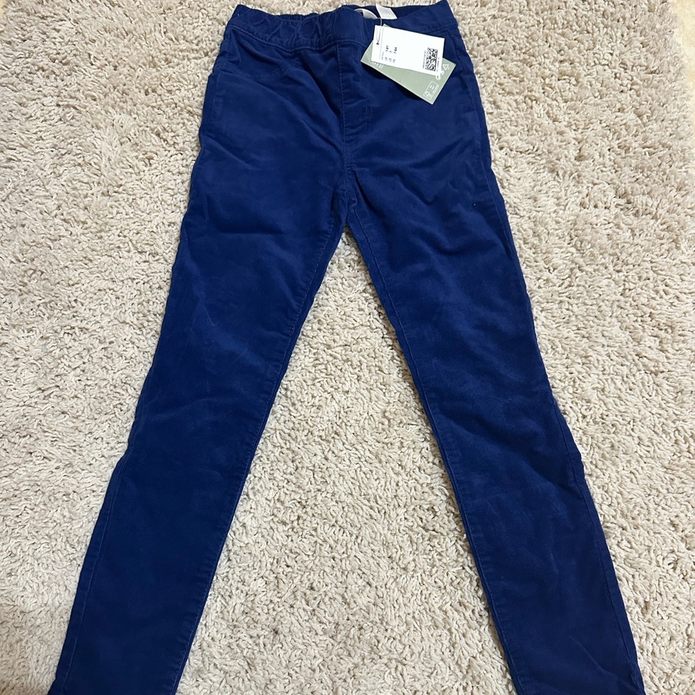 H&M girls corduroy blue elastic waist pants